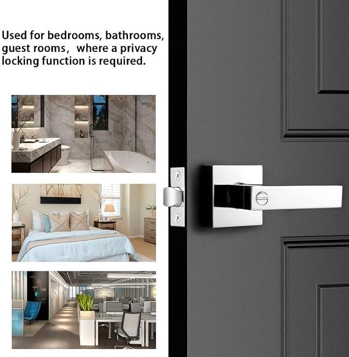 Probrico Privacy Door Levers for Bedroom and Bathroom Keyless Heavy Duty - Image 7