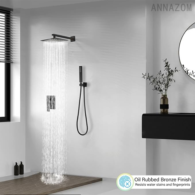 Oil Rubbed Bronze rain Shower Faucet Set Shower System 10 Inches Square Shower - Image 2