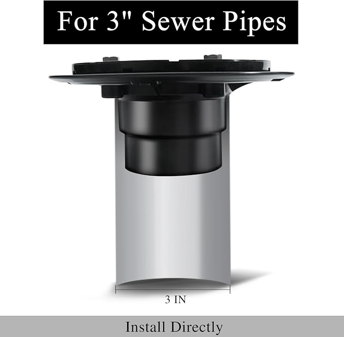 6 Inch Square Shower Floor Drain, Stainless Steel Flange - Image 3