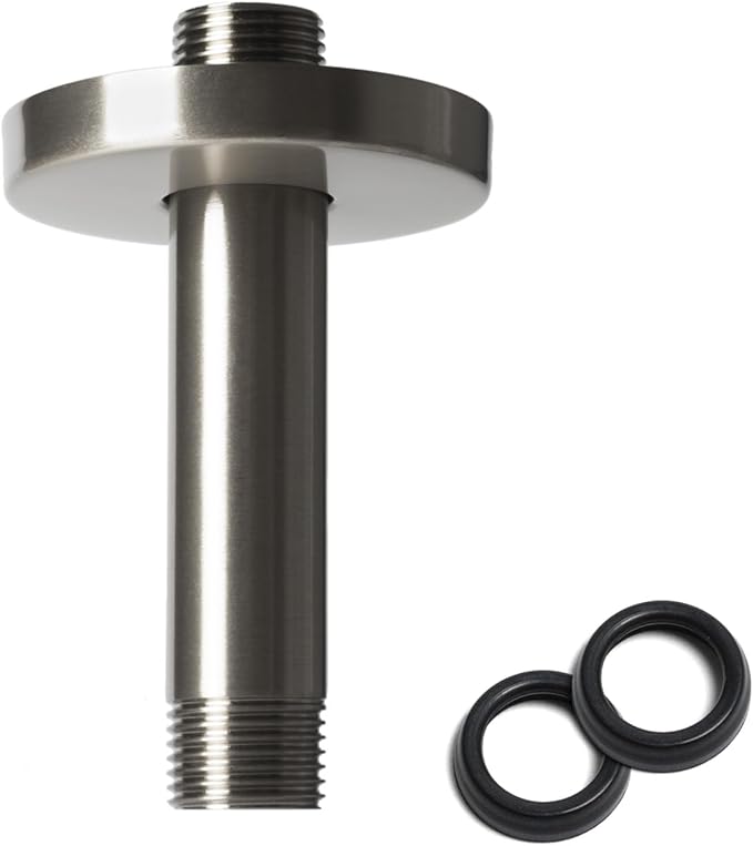 4 Inch Shower Arm with Flange, Ceiling Mounted Shower Head Extension Arm by BSTIIU