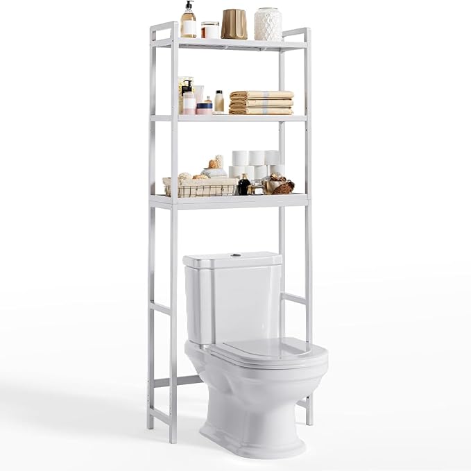 Gizoon 3 Tier Over The Toilet Storage Cabinet, Bamboo Bathroom Over Toilet - Image 9