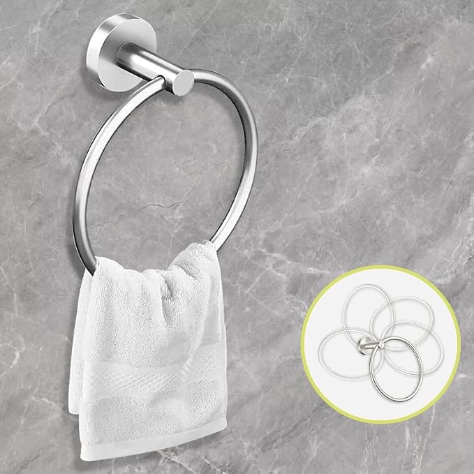 Cilee 8 Piece Brushed Nickel Bathroom Hardware Set, 24inch Bathroom Towel - Image 3