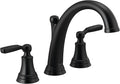 Delta Woodhurst Roman Tub Faucet, Matte Black Deck Mount Bathtub Faucet by DeltaFaucet
