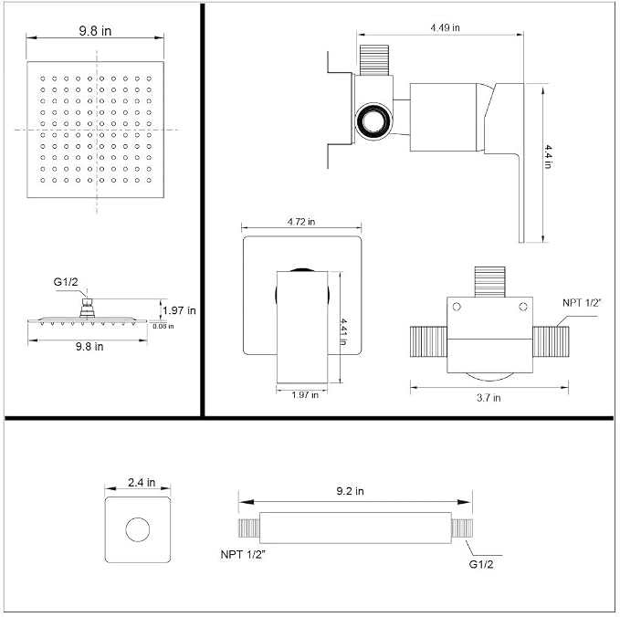 POP SANITARYWARE Single Function Shower Trim Kit - Image 8