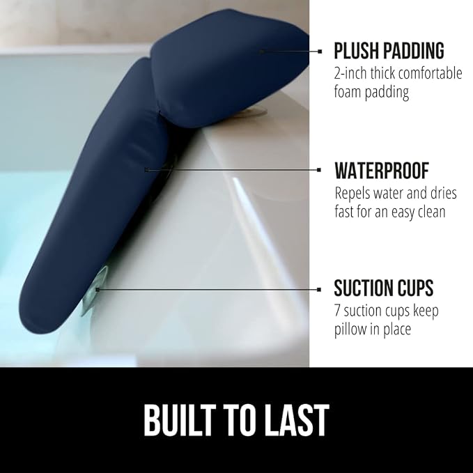 GORILLA GRIP Bath Pillow for Tub, Improved Suction Cups, Luxury Bathtub Pillows - Image 2