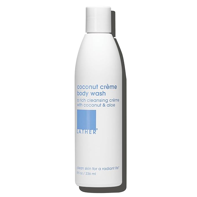 LATHER - Coconut Crème Natural Body Wash, 8 fl oz - Shower Gel Cleanser - by LATHER