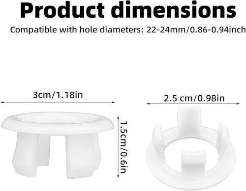 10pcs Chrome Sink Overflow Ring, Bathroom Sink Overflow Trim Ring Hole Cover - Image 2