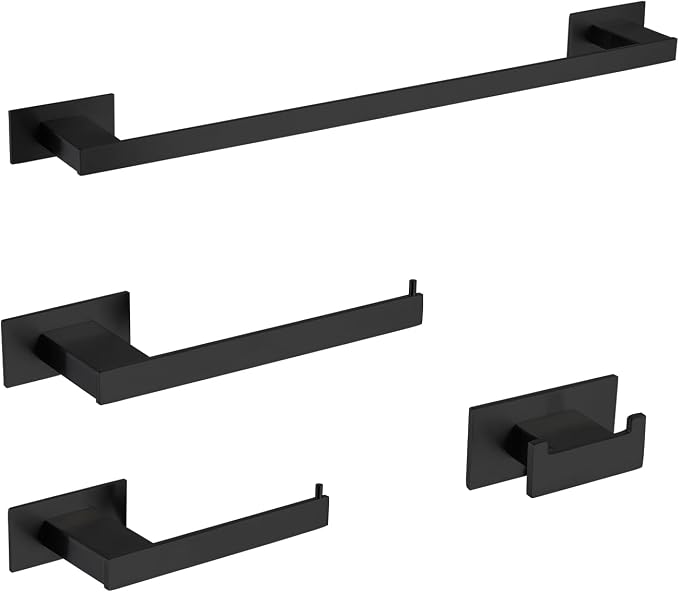 4-Pieces Bathroom Hardware Accessories Set, Towel Rack Towel Bar Toilet Paper by Nxxcli