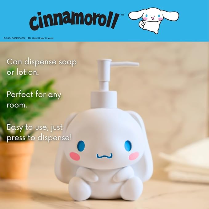 Cinnamoroll Soap/Lotion/Hand Sanitizer Resin Pump Dispenser, 12 Ounces - Image 3