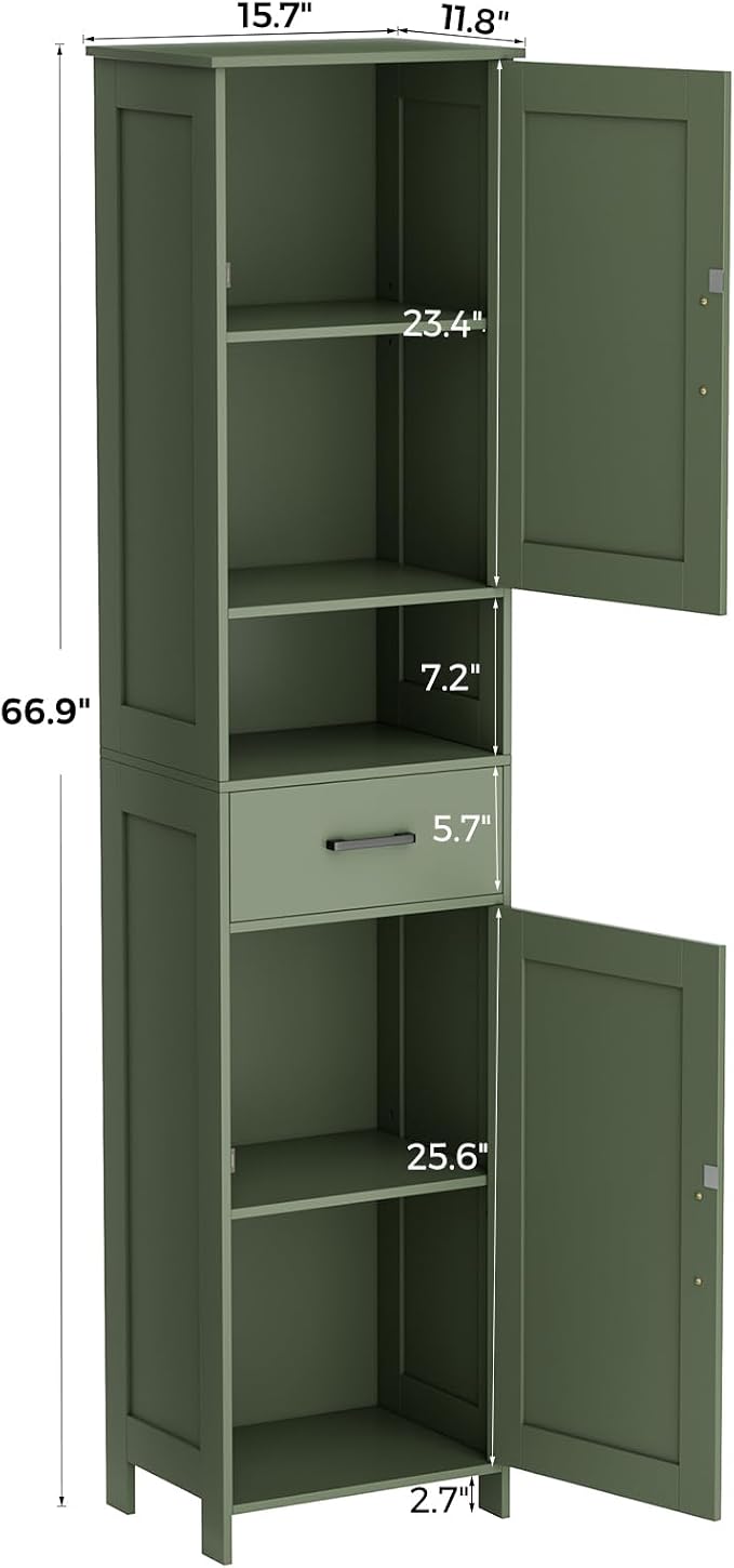 Homhedy 67" H Tall Bathroom Storage Cabinet - Image 3