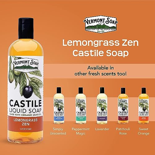Vermont Castile Lemongrass Zen Soap, Gentle Liquid Soap - Image 6
