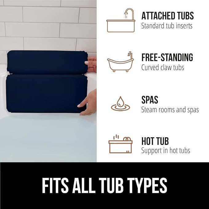 GORILLA GRIP Bath Pillow for Tub, Improved Suction Cups, Luxury Bathtub Pillows - Image 6
