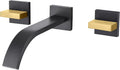 SUMERAIN Wall Mounted Faucet for Bathroom Sink Black and Gold Finish, Lavatory by SUMERAINFAUCETS