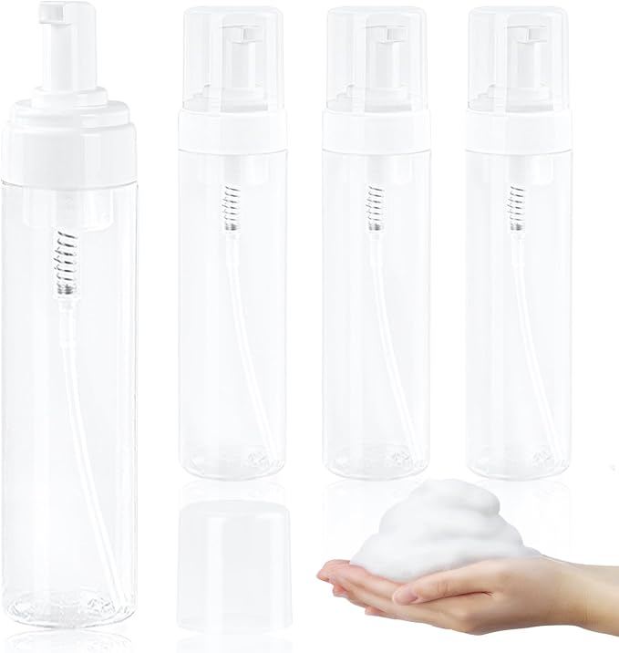 Foam Pump Bottle 8.5oz/250ml Clear Empty Foam Bottle Pump, Travel Foam Bottles by TMLECE-Self-BeautyJourney