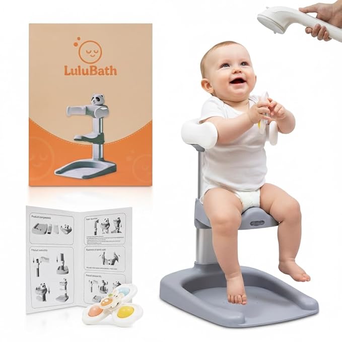 Baby Shower Stand with Built-in Seat and Bath Toy | Baby Bath Stand - Image 2