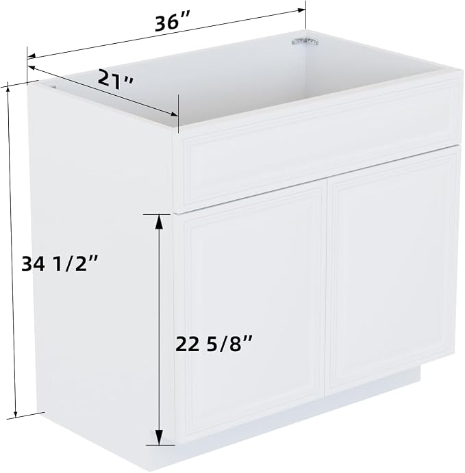 KitchenMan 36 Inch Bathroom Vanity Unassembled Bathroom Sink Cabinet and Vanity - Image 3