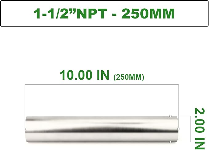 TAISHER 1PCS Stainless Steel Pipe Fittings, 1-1/2" NPT Female x 1-1/2" NPT - Image 2