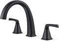 Matte Black Roman Tub Faucet, Solid Brass Bathtub Faucet Set by Jabbol
