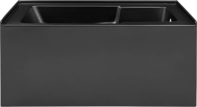 Voltaire 54 in. x 30 in. Acrylic Matte Black, Right-Hand Drain, Apron Bathtub by SwissMadison