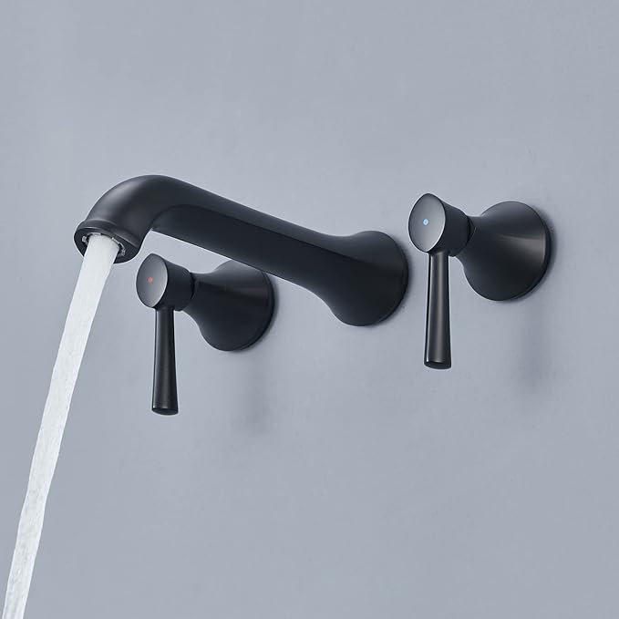 Tub Faucet Wall Mount Roman Tub Filler Black Brass Bathtub Faucets - Image 6