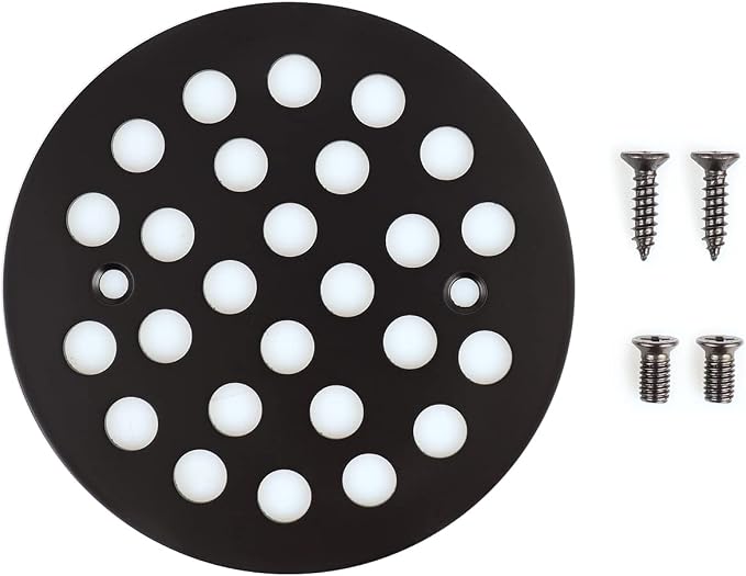 4-1/4 Inch Screw-in Round Floor Drain Cover Replacement Shower Drainer Grates - Image 4
