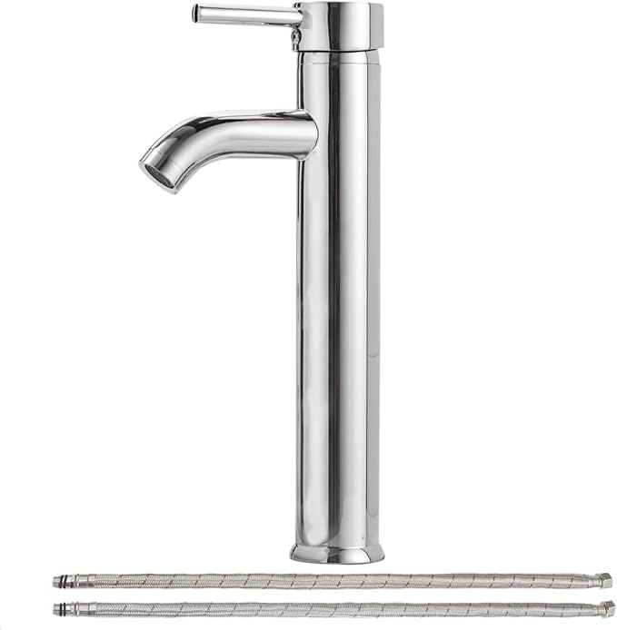 Chrome Bathroom Faucets, Vessel Sink Faucet Single Hole Single Handle Modern by Greenspring