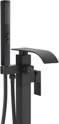 BESy Tub Filler Freestanding Bathtub Faucet Matte Black Floor Mount Tub Faucet by BESy