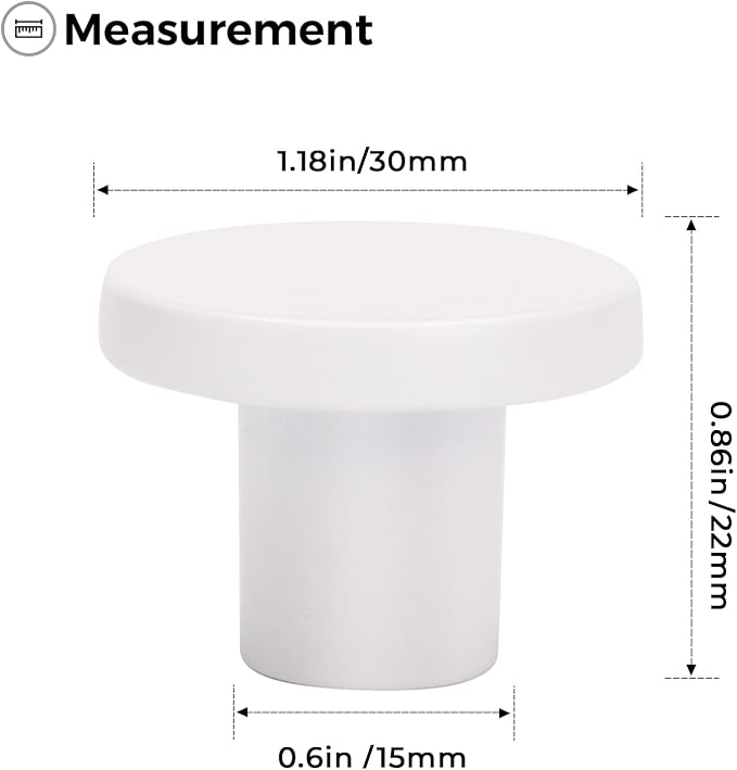 Ravinte 25 Pack Cabinet Knobs White Kitchen Cabinet Knobs Round Dresser Drawer - Image 3