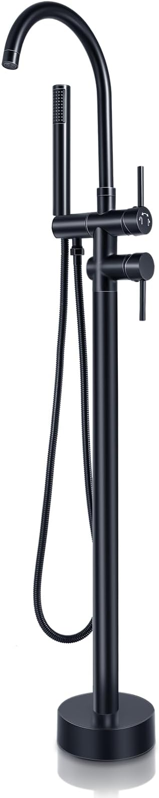 Floor Mount Bathtub Faucet，Matte Black，Freestanding Tub Faucet ，High Flow Dual by Unknown
