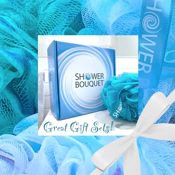 SHOWER BOUQUET Loofah-Bath-Sponge XL Swirl-Mix-Color 4-Pack // Extra-Large 75g - Image 4