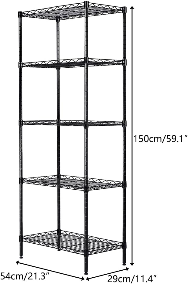 5 Tier Storage Racks Shelving, Heavy Steel Pantry Shelves, Adjustable Wire - Image 3