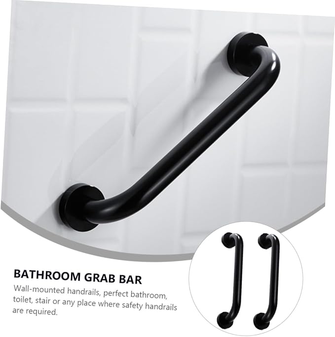 2pcs Wall-Mounted Anti-Slip Bathtub Grab Bars Space Aluminum Safety Handrails - Image 7