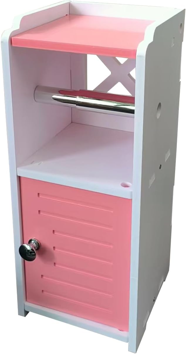 AOJEZOR Toilet Paper Holder Stand: PVC Freestanding Cabinet Storage - Image 7