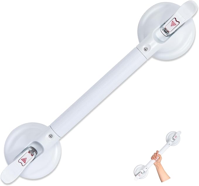 21inch Upgrade Suction Shower Grab Bar, Portable Shower Handle Bar Suction Grip by HEINSY