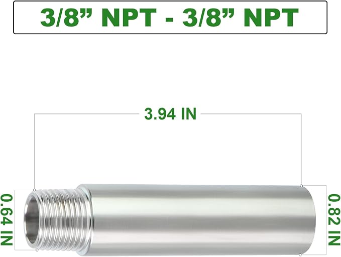 TAISHER 2PCS Stainless Steel Pipe Fittings, 3/8" NPT Male x 3/8" NPT Female - Image 4