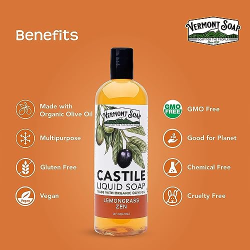 Vermont Castile Lemongrass Zen Soap, Gentle Liquid Soap - Image 3