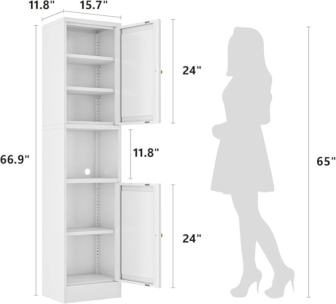 Metal Bathroom Storage Cabinet, Slim Metal Locker - Image 3