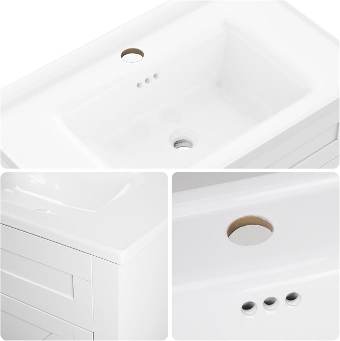 32inch Bathroom Sink Vanity Combo, Small Freestanding Single Bath Vanity Sink - Image 6