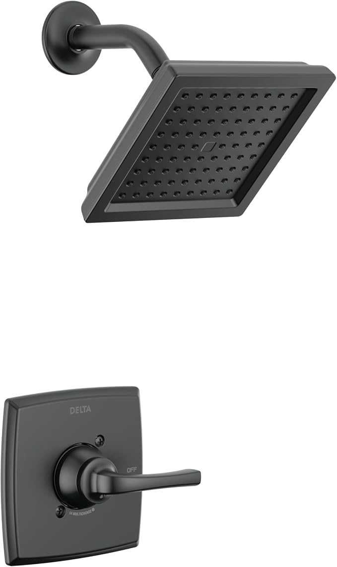 Delta Geist 14 Series Shower Faucet Set, Matte Black Shower Head and Handle Set by DeltaFaucet