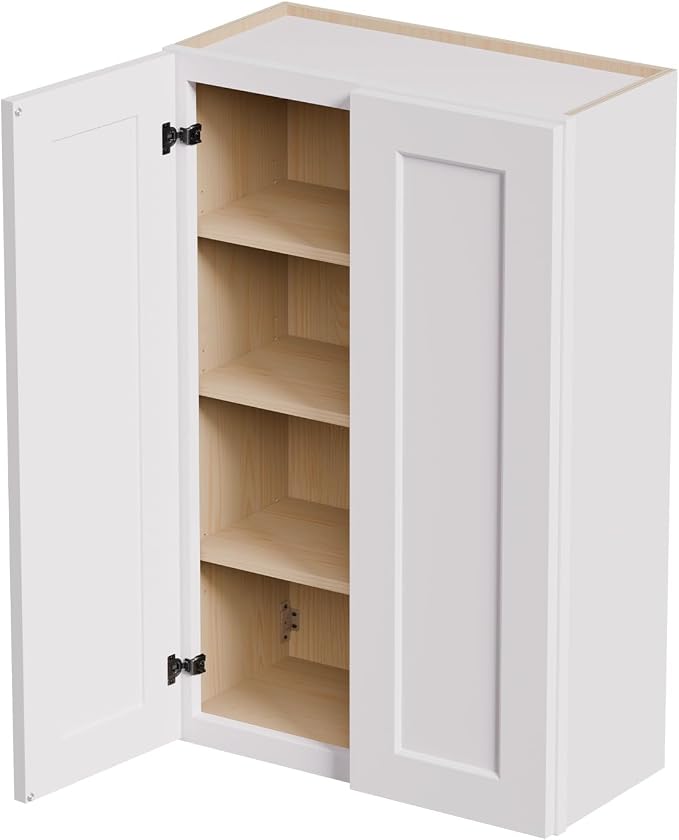 27 Inch Laundry Room Cabinets Wall Mounted, Solid Wood Over The Toilet Storage - Image 5