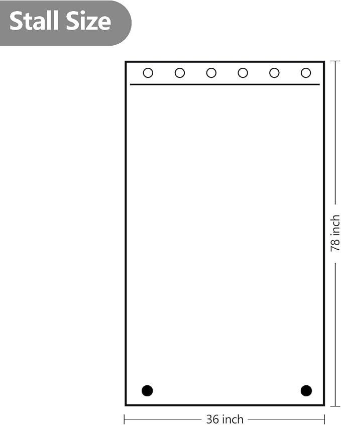 Charcoal Grey Fabric Stall Shower Curtain Liner 36 x 78 inch, Waterproof Cloth - Image 7