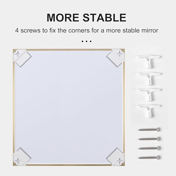 30x30 Inch Gold Bathroom Mirror - Image 7