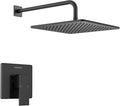 Lava Odoro 12-inch Modern Square Shower Faucet Set Matte Black, Shower Trim Kit by LavaOdoro