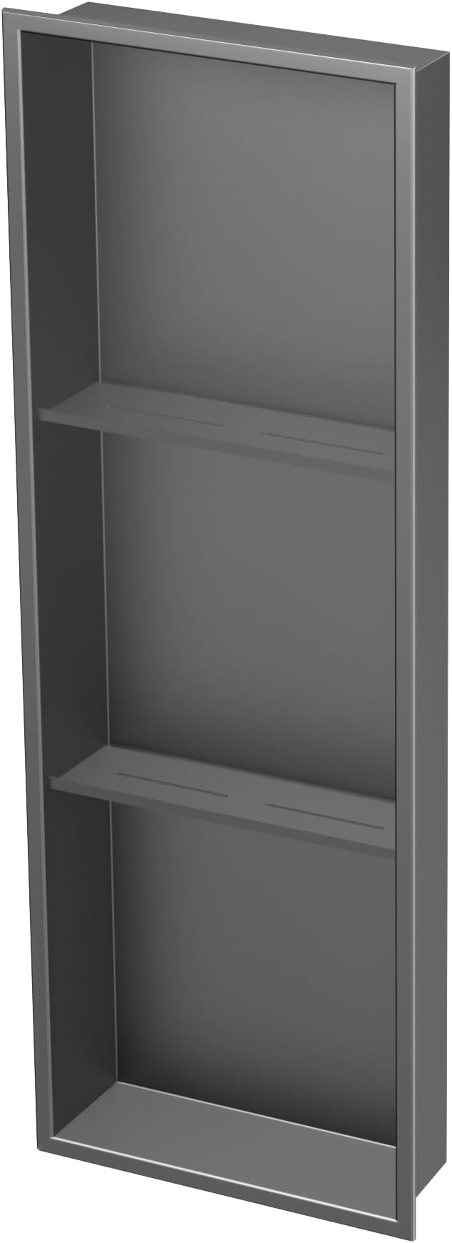 Neodrain 12X36 Inch Shower Niche, Gun Metal 3-Tier Stainless Wall Niche NO Tile - Image 4
