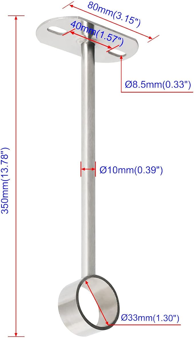 2Pcs ID32mm, Clothes Rail mounting Bracket, Shower Curtain Closet tie Rod - Image 2