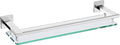 LANC Chrome Bathroom Shelf Glass Shelves 20-Inch Floating Tempered Glass Shelf by LANC