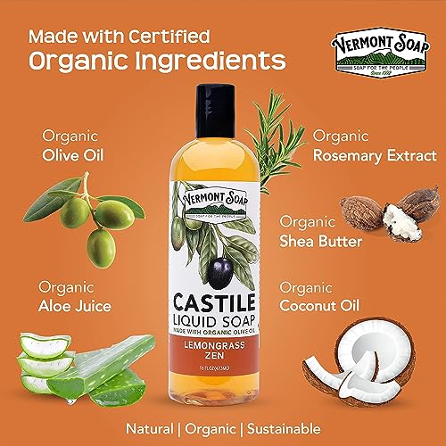Vermont Castile Lemongrass Zen Soap, Gentle Liquid Soap - Image 9