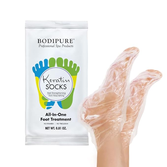 Bodipure All-In-1 Moisturizing Foot Mask, Keratin & Vitamin E Foot Mask - Image 2