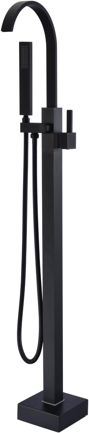 Freestanding Bathtub Faucet Tub Filler Black Floor Mount Single Handle by ArtiquaSanitaryWare