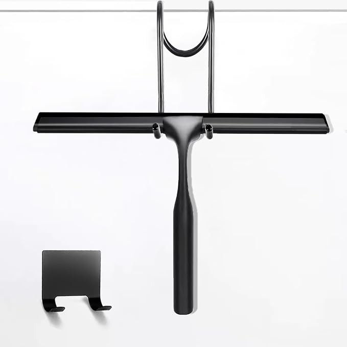 10-Inch Shower Squeegee for Glass Doors, Stainless Steel Shower Squeegee by Windran